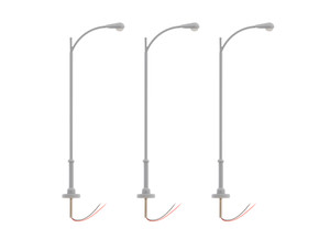 Single Lamp Extended Pole - Gray 3-Pack